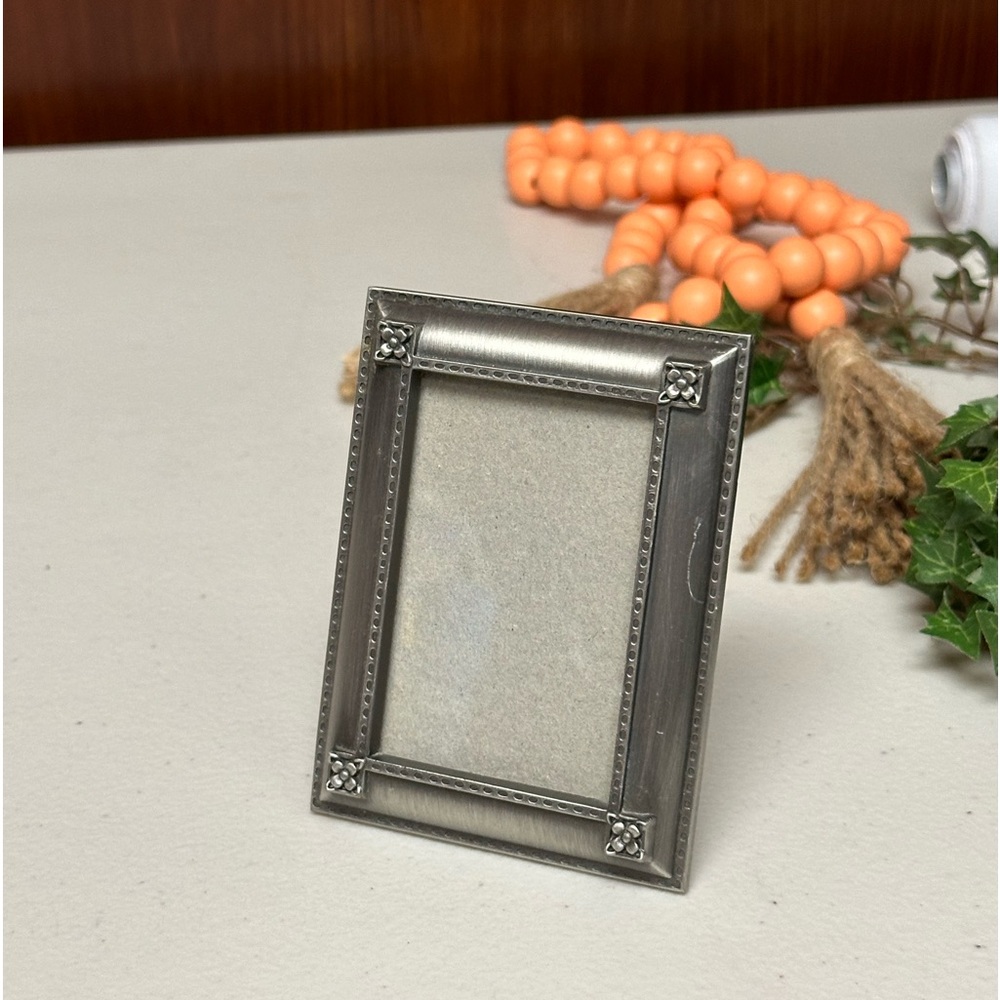 Burnes of Boston pewter Metal Rectangular Standing Picture Frame